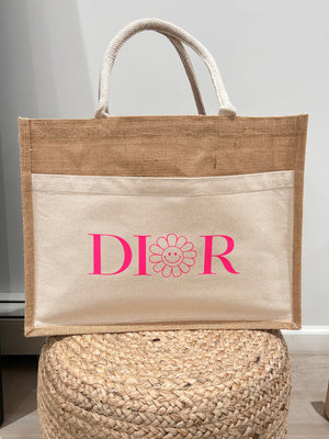 DI🌼R Canvas front tote with velcro closure