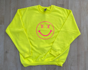 Neon yellow LV Smiley Crewneck