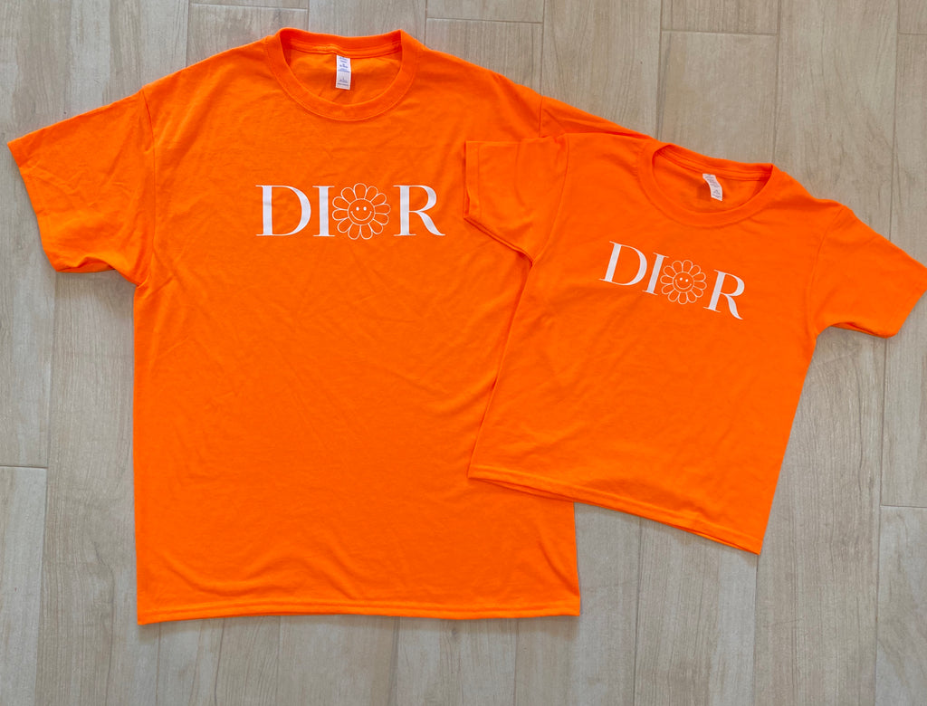 Neon Orange Daisy Tshirt