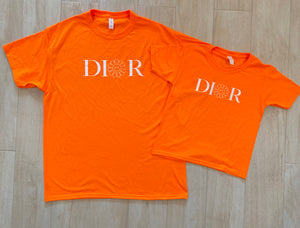 Neon Orange Daisy Tshirt