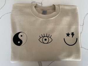 Tan evil eye sweatshirt