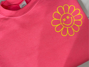 Neon pink CC Daisy crewneck