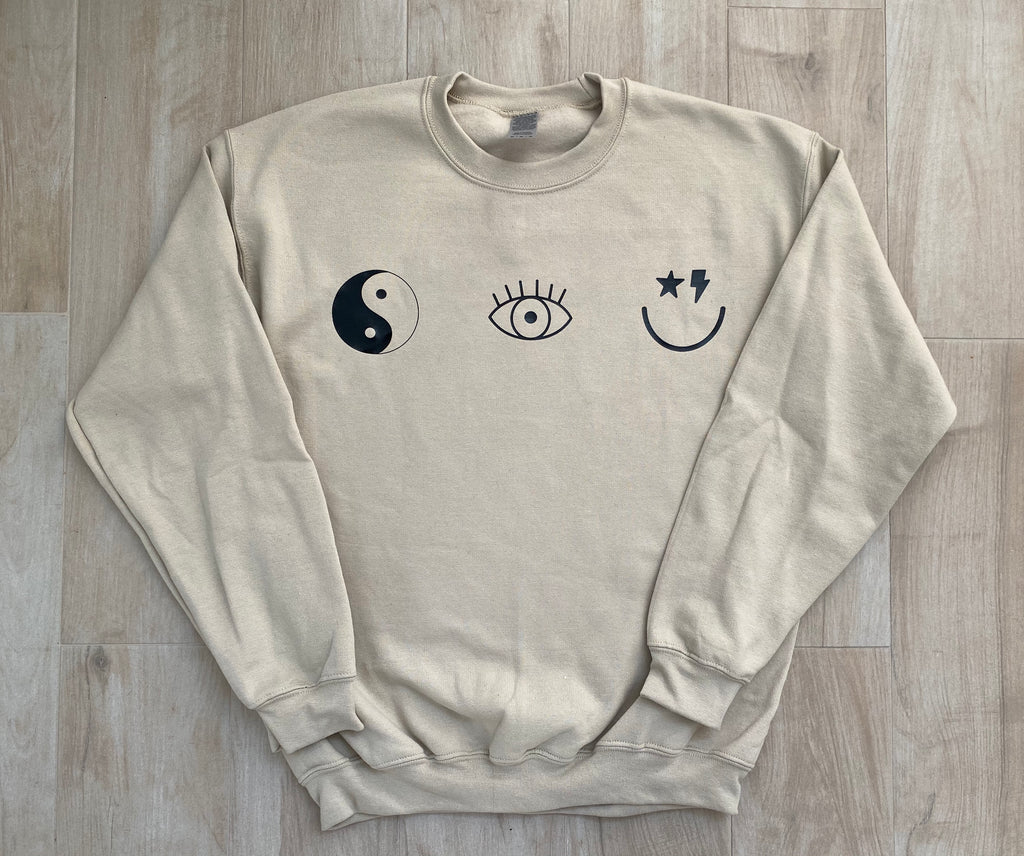 Tan evil eye sweatshirt