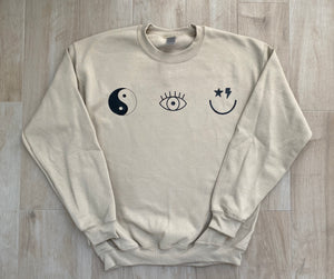 Tan evil eye sweatshirt